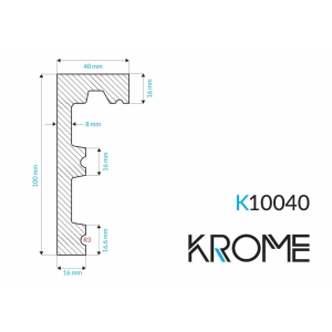 Listwa karniszowa, osłona karnisza K10040 - Krome